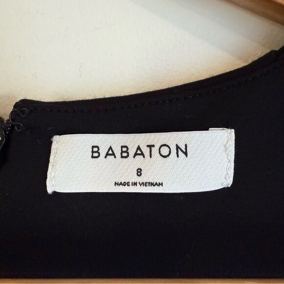 Babaton by Aritzia Black Square Neck Sleeveless Bodycon Midi Dress Size 8 - Picture 5 of 7